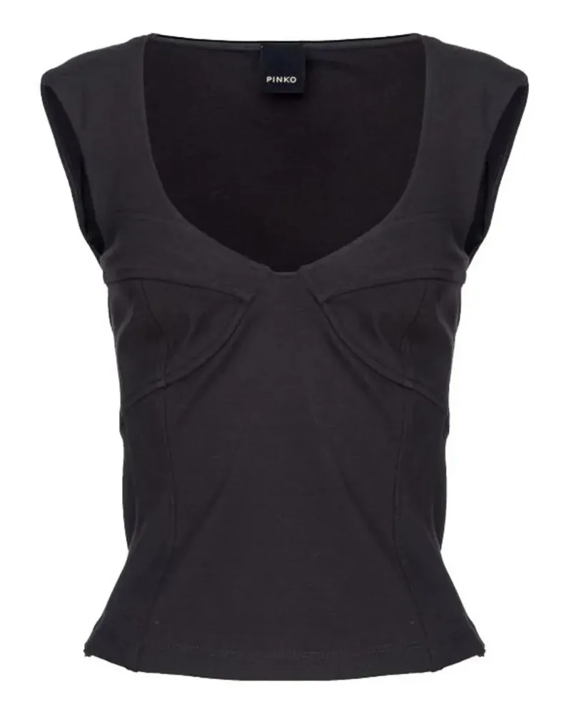 Pinko Eng anliegendes Top - Schwarz Schwarz