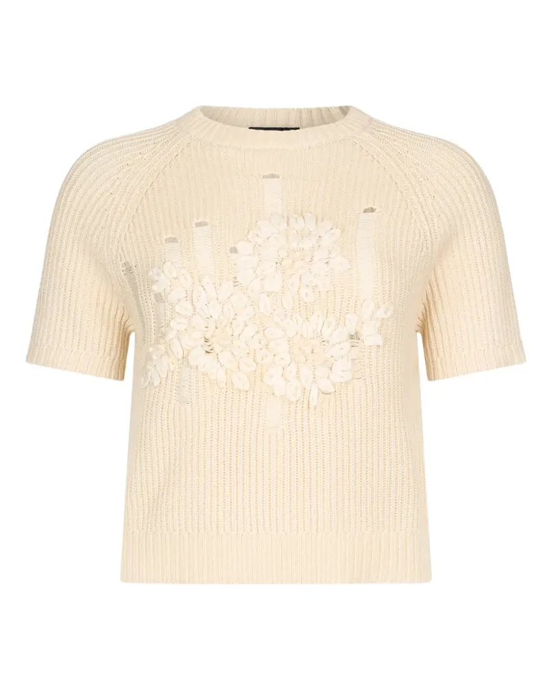 Liu Jo raffia-embroidered sweater - Nude Nude