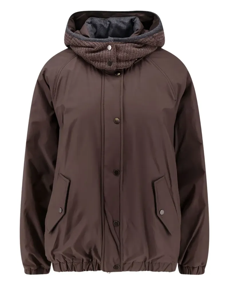 Brunello Cucinelli removable-hooded bomber jacket - Braun Braun
