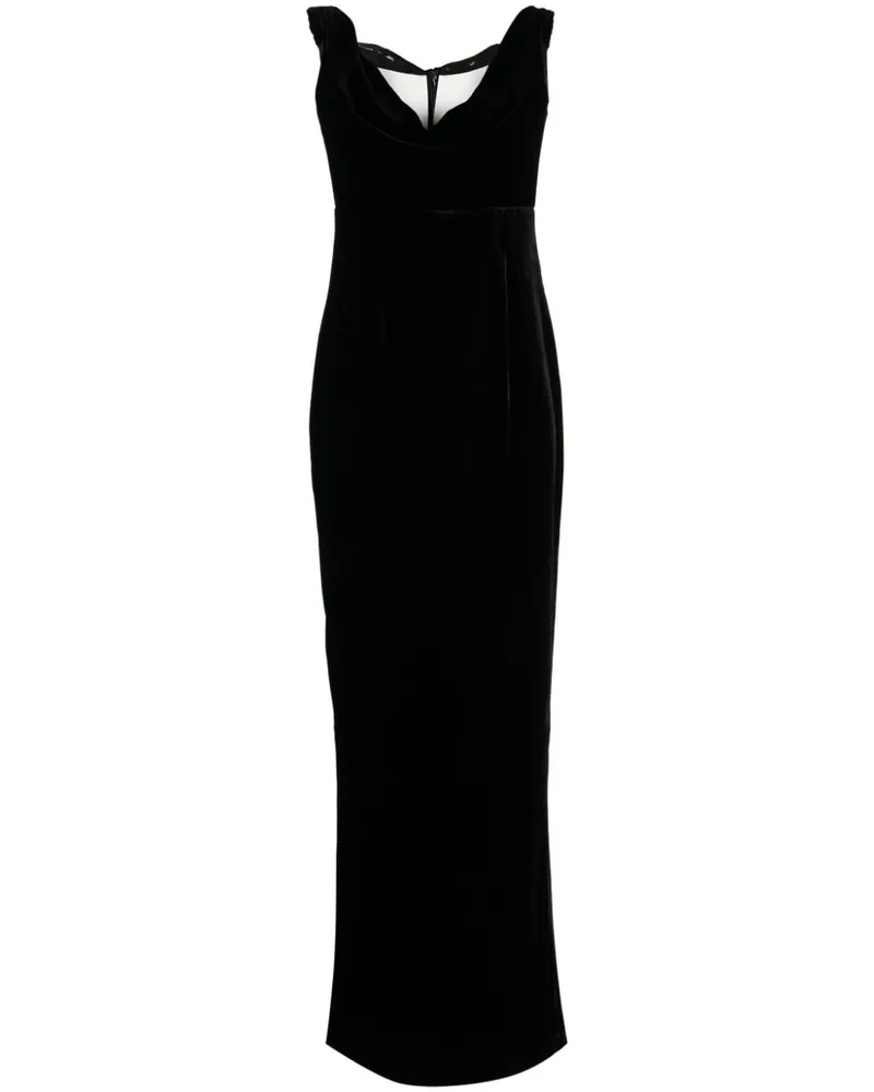 Roland Mouret Kleid in Samtoptik Schwarz