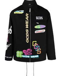 GCDS Hemdjacke mit grafischem Print Schwarz