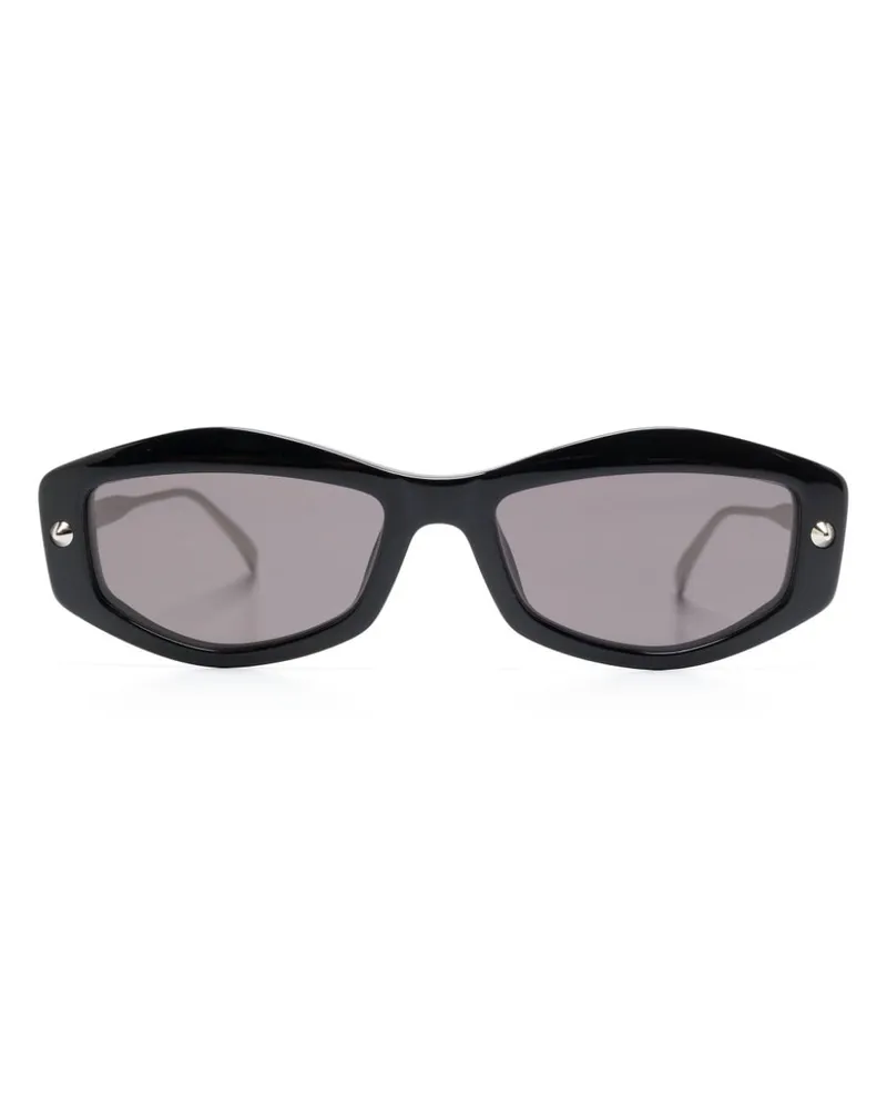 Alexander McQueen Geometrische Sonnenbrille mit spitzen Nieten - Schwarz Schwarz
