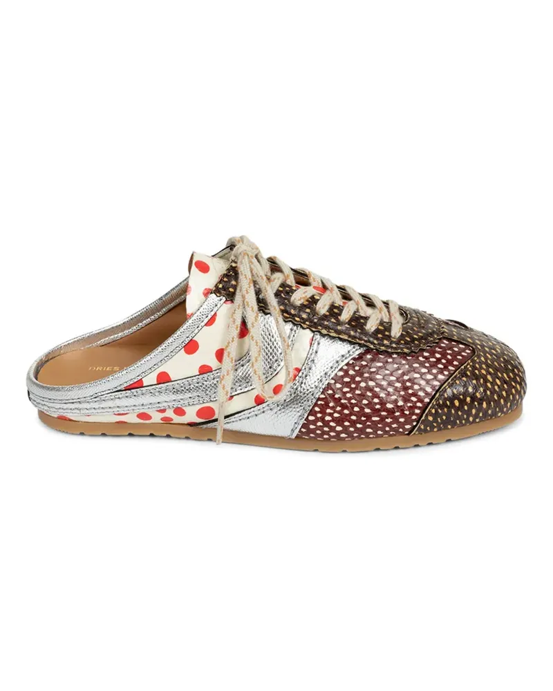 Dries van Noten Schnürschuhe mit Polka Dots - Braun Braun