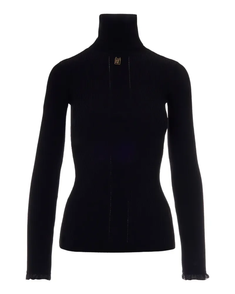 Elisabetta Franchi ribbed roll-neck sweater - Schwarz Schwarz