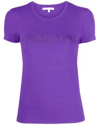 Patrizia Pepe T-Shirt mit Strass-Logo Violett