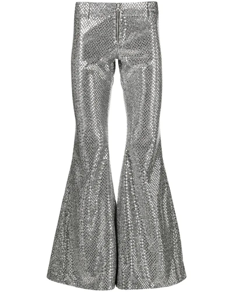 ERL Ausgestellte Hose mit Pailletten - Silber Silber