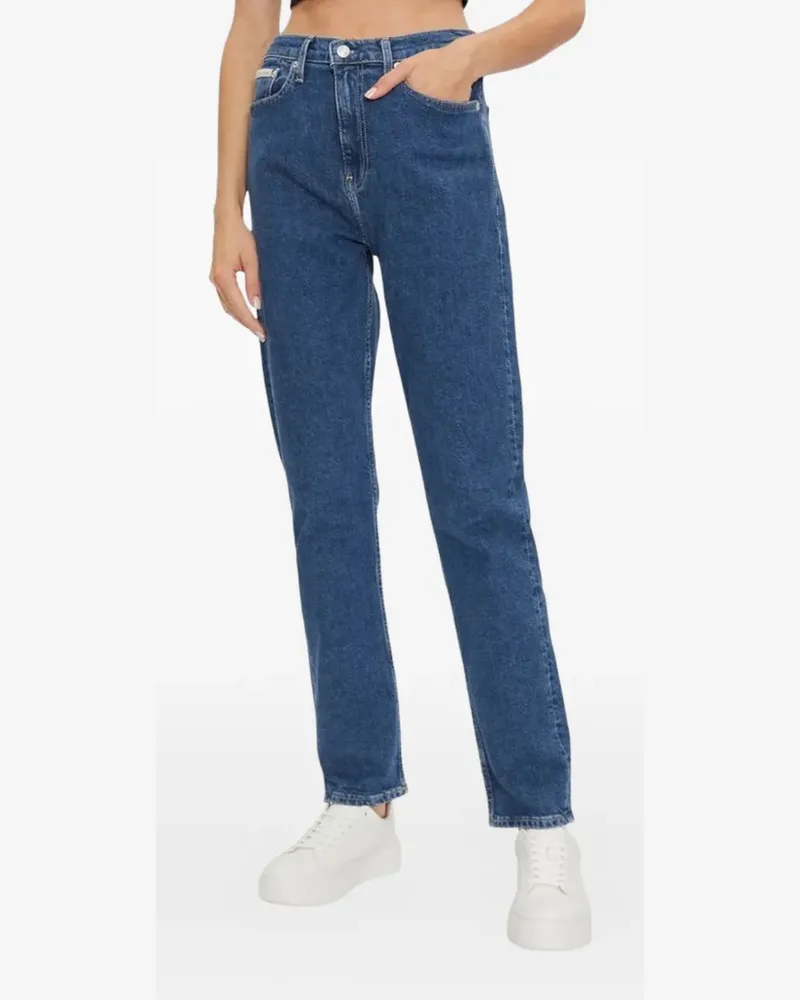 Calvin Klein Authentic high-rise straight-leg denim jeans - Blau Blau