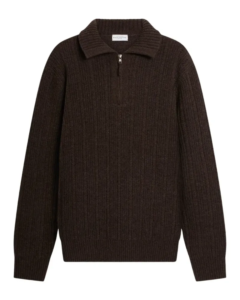 Ballantyne ribbed-knit half-zip sweater - Braun Braun