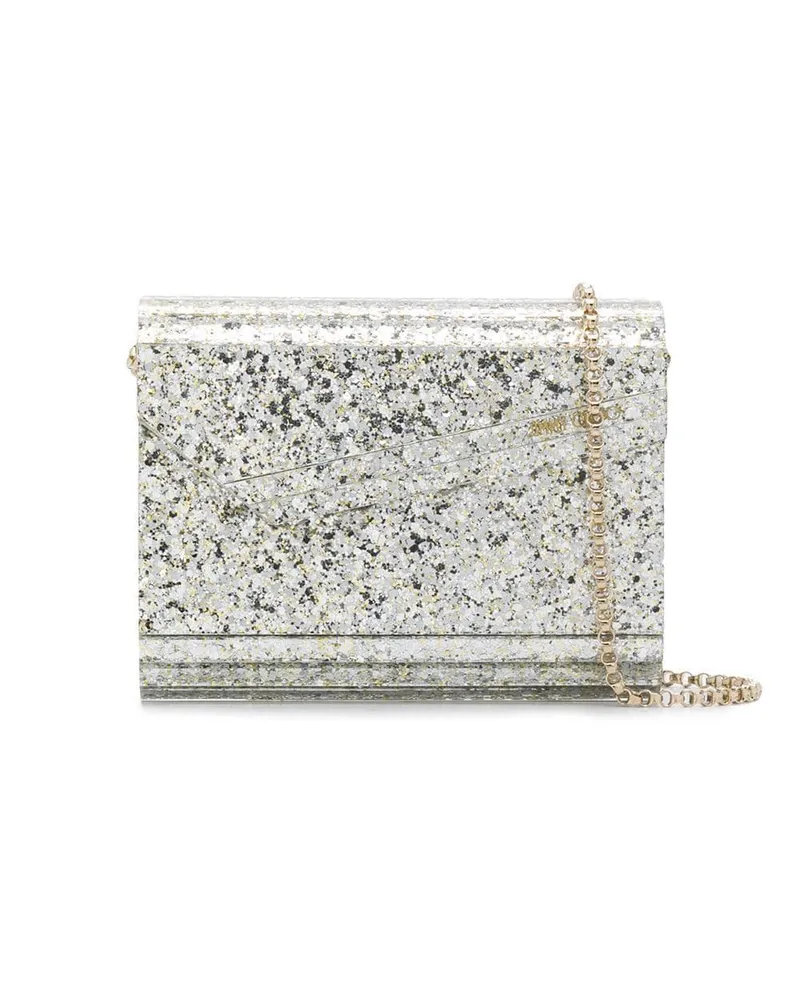 Jimmy Choo Candy Clutch mit Glittern Silber