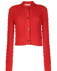 Ports 1961 Cardigan mit 3D-Strickmuster Rot