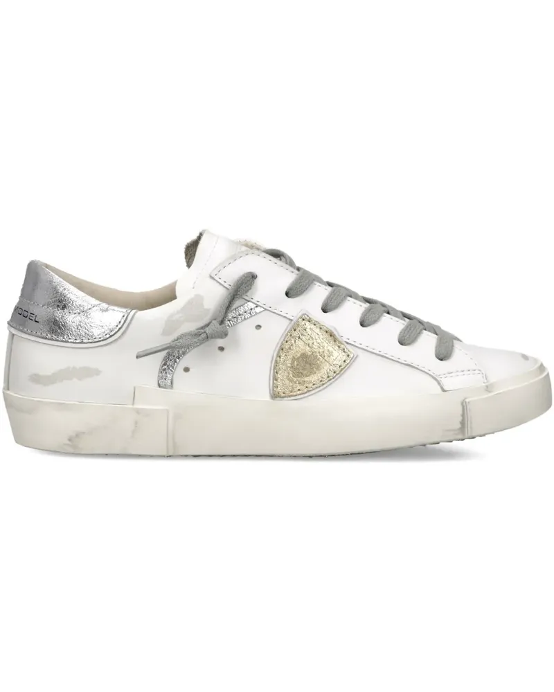 Philippe Model PRSX Sneakers mit Triangel-Patch - Weiß Weiß