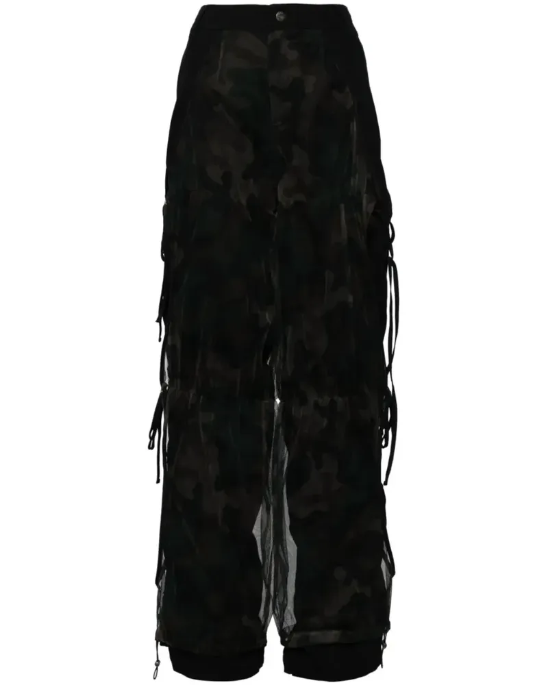 Andersson Bell Camouflage-Hose im Layering-Look - Schwarz Schwarz