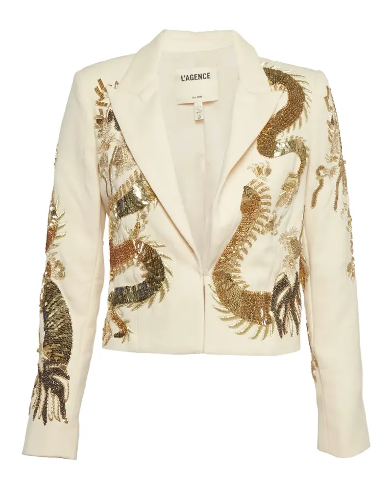 L'Agence Noely Drachen-Blazer mit Pailletten - Nude Nude