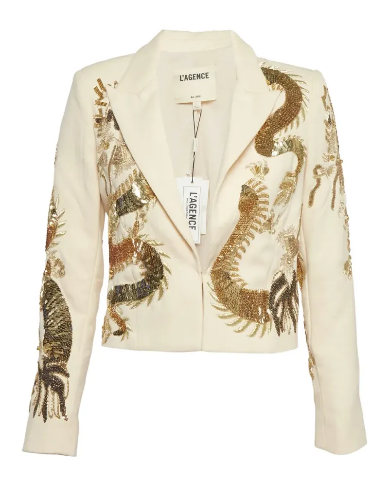 L'Agence Noely sequin dragon blazer - Nude Nude
