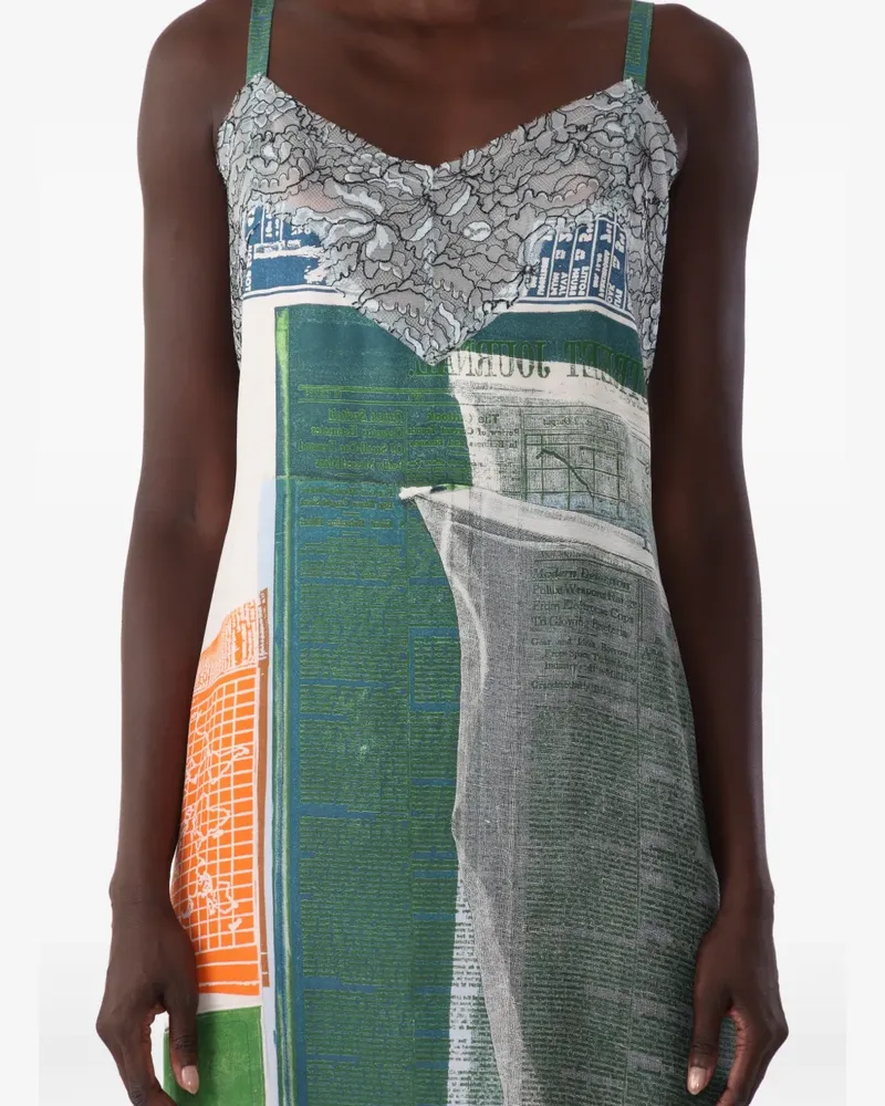 Jason Wu x Robert Rauschenberg collage-slip midi dress - Weiß Weiß