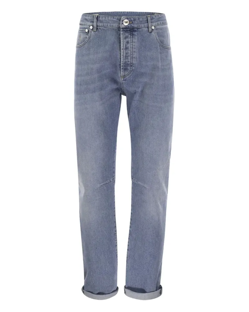 Brunello Cucinelli Jeans mit Umschlag - Blau Blau