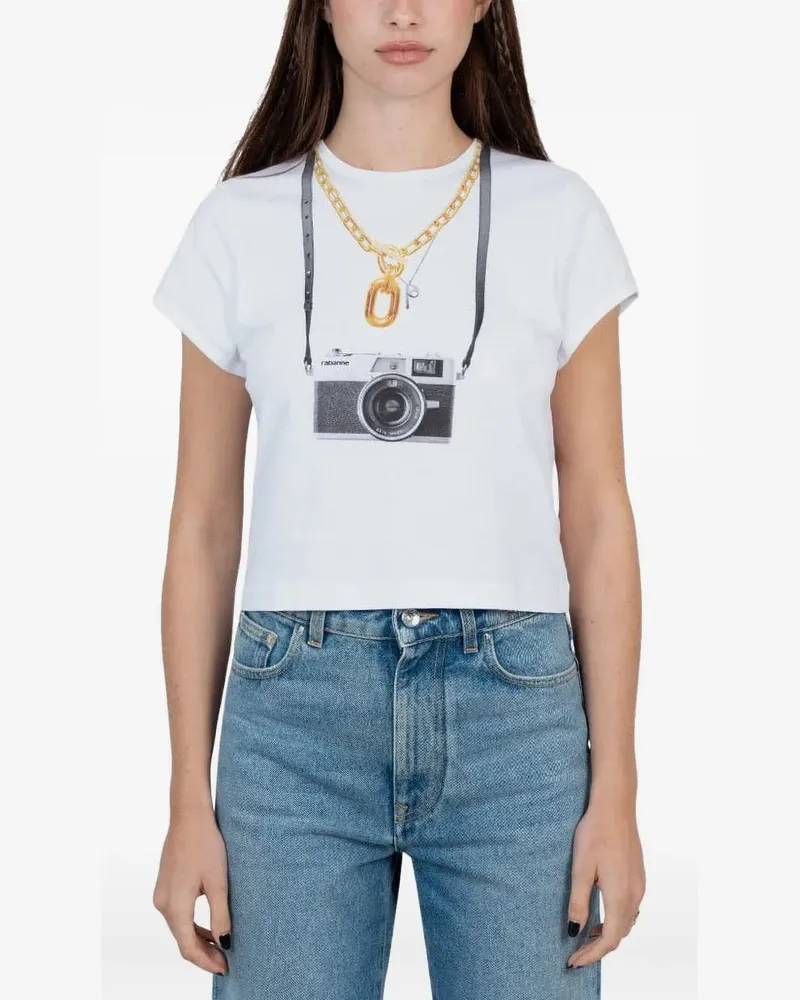 Comme des Garçons T-Shirt mit Kamera-Print - Weiß Weiß