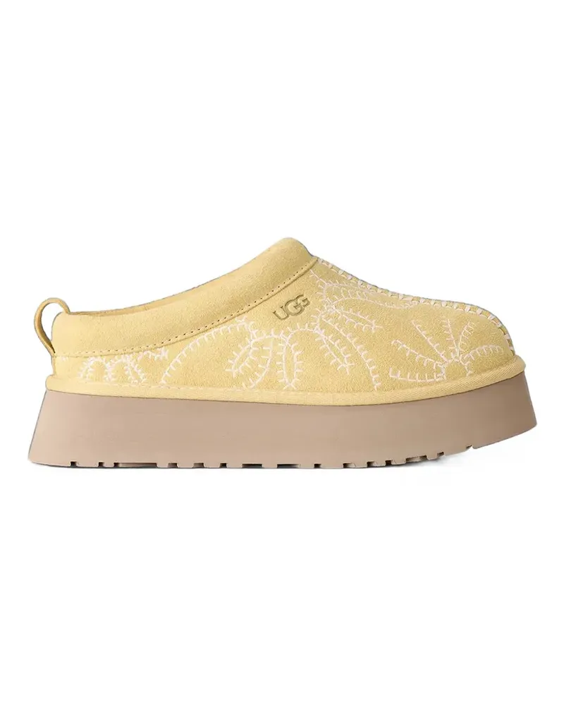 UGG Tazz Botanic embroidered platform mules - Gelb Gelb