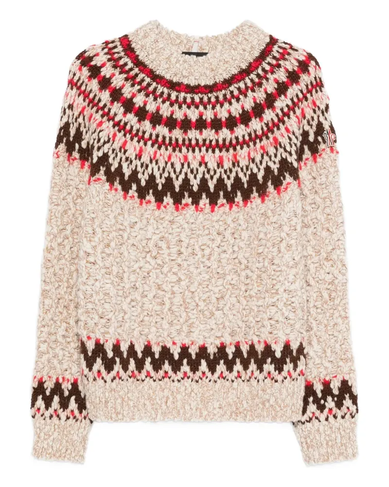 Moncler fairisle-pattern crew-neck sweater - Nude Nude