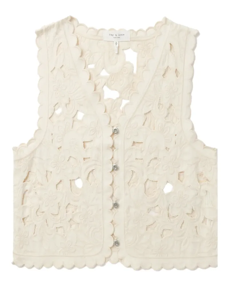 Rag & Bone Top mit Blumen-Stickereien - Nude Nude