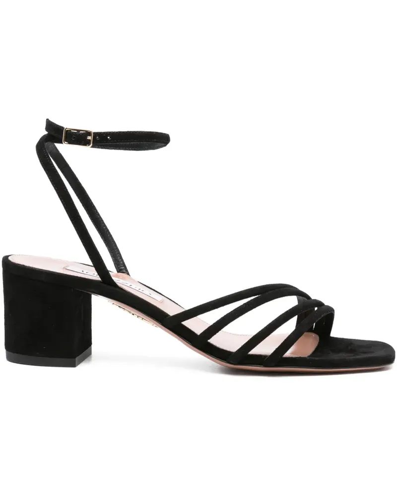 Aquazzura Latour Sandalen mit Knöchelriemen 50mm - Schwarz Schwarz