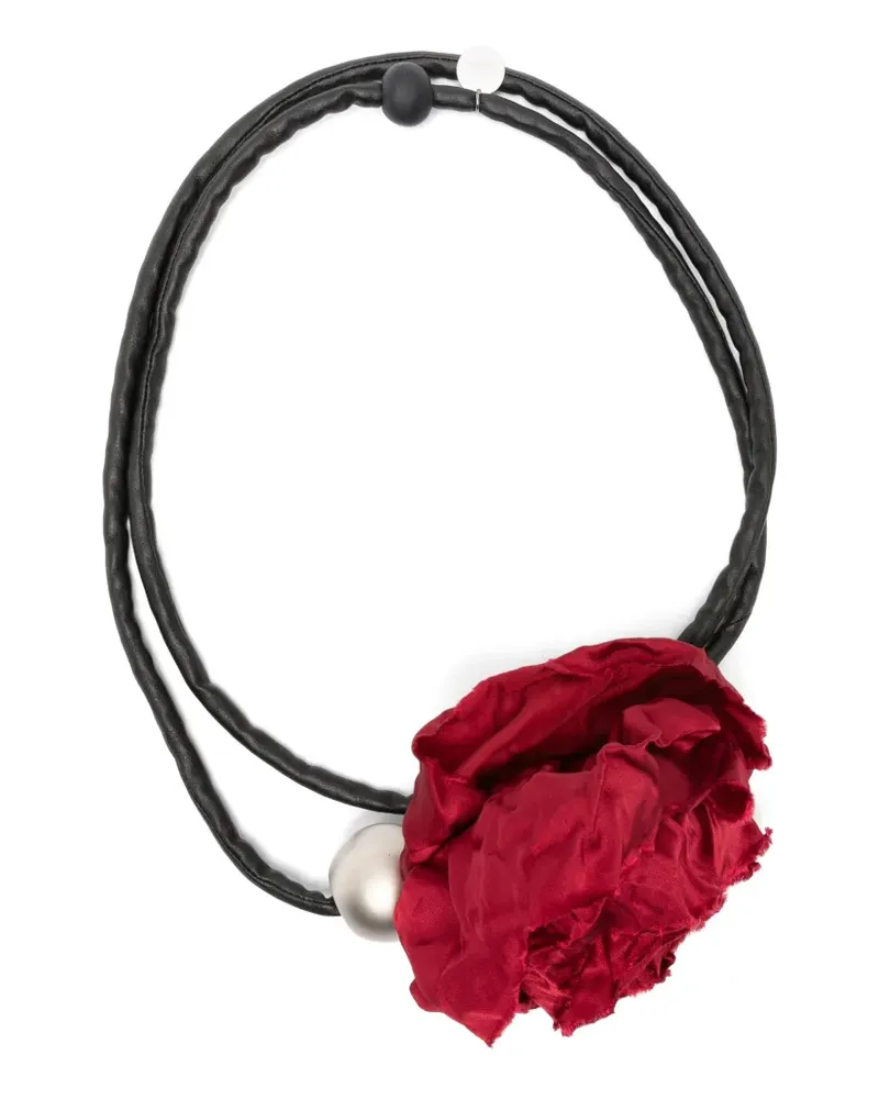Maria Calderara Floraler Choker - Schwarz Schwarz