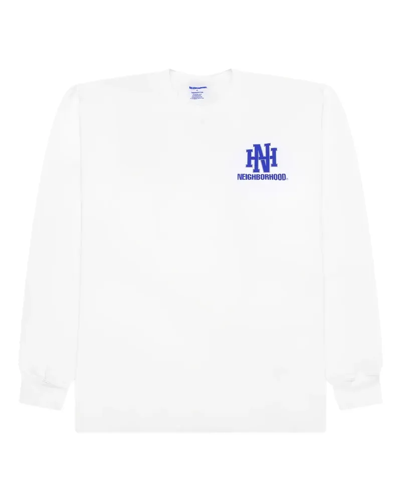 Neighborhood Langarmshirt mit Logo-Print - Weiß Weiß