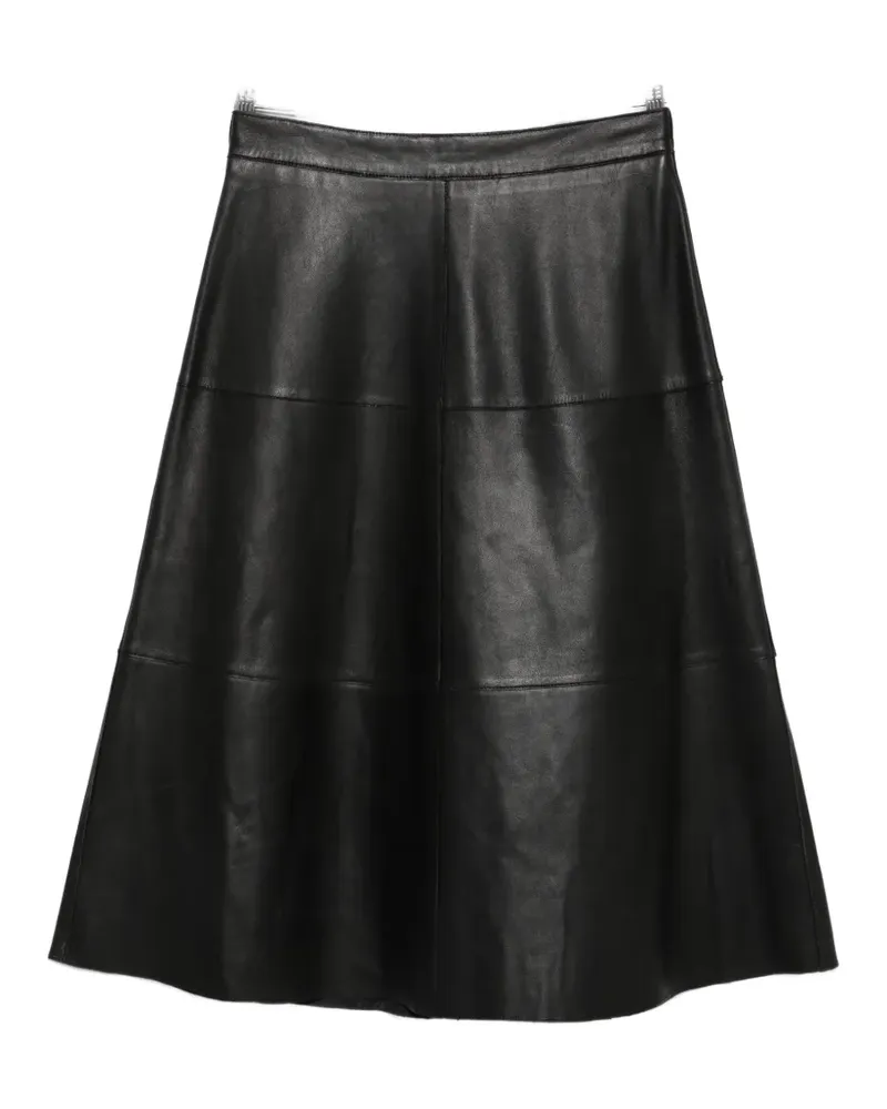 P.A.R.O.S.H. leather midi skirt - Schwarz Schwarz