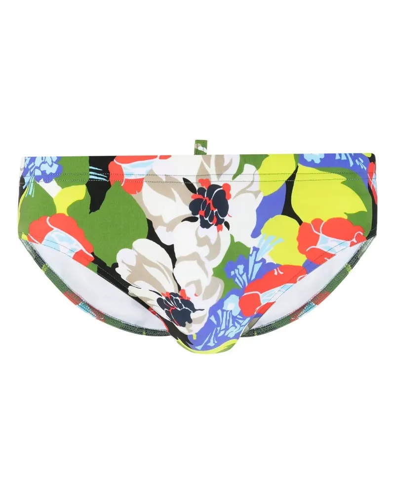 Dsquared2 Badehose mit Blumen-Print - Blau Blau