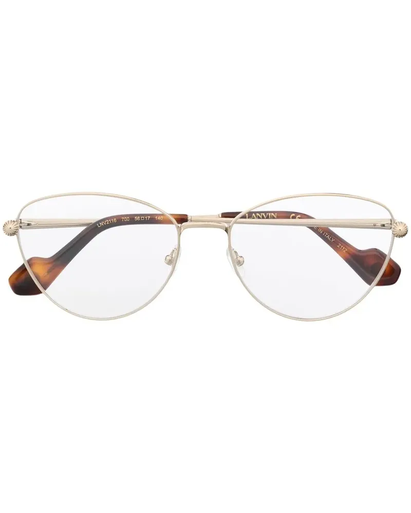 Lanvin Cat-Eye-Brille mit Logo - Gold Gold