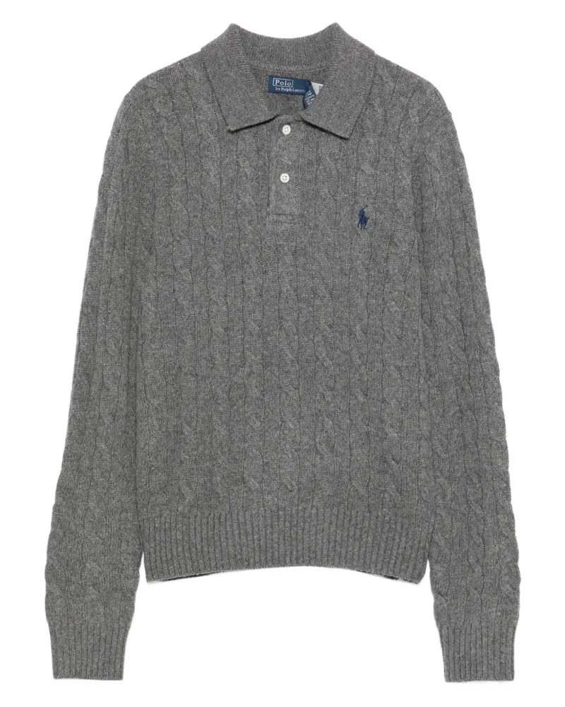 Ralph Lauren cable-knit polo top - Grau Grau