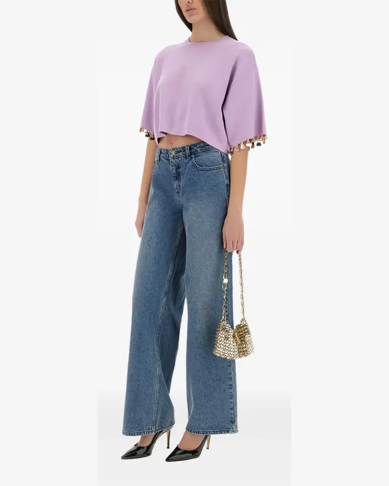 Paco Rabanne Verziertes Cropped-T-Shirt - Violett Violett