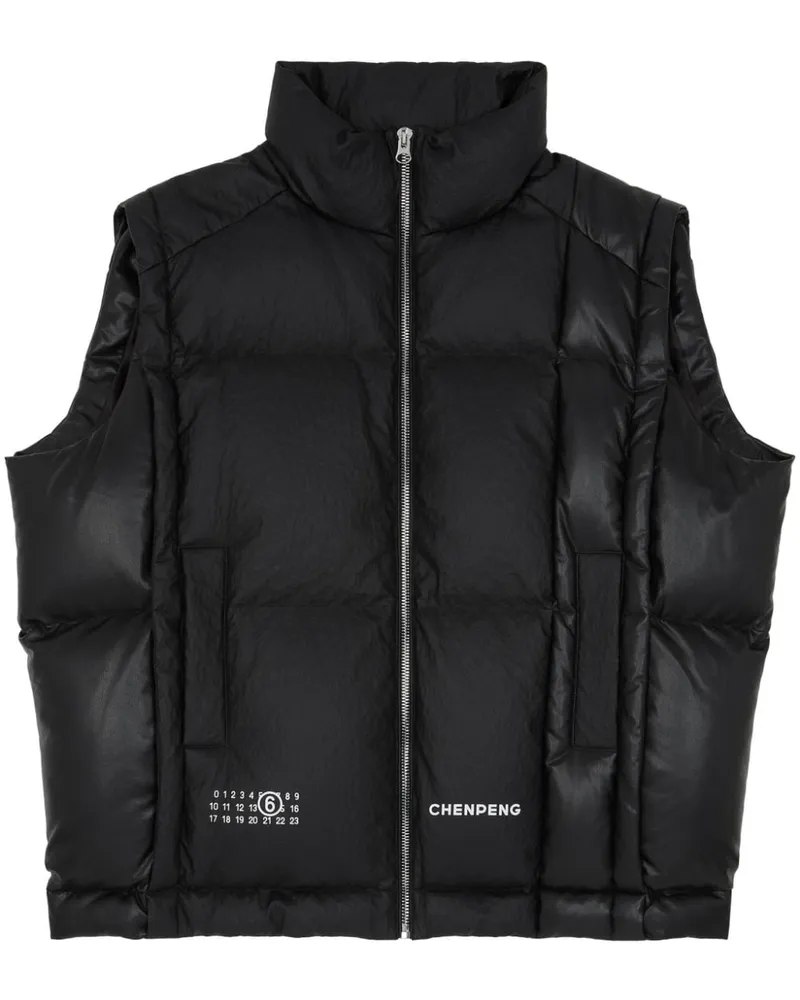 Maison Margiela x Chen Peng gefütterte Weste mit Logo-Print - Schwarz Schwarz