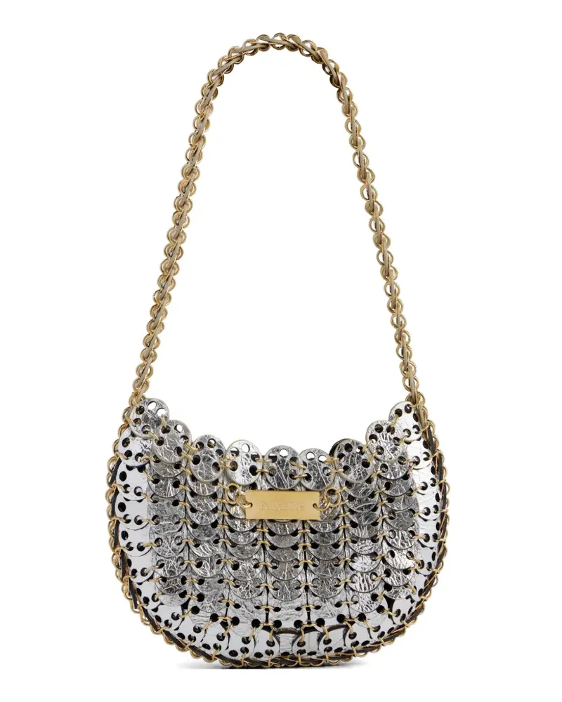 Paco Rabanne Moon Flip bicolor leather-pastilles shoulder bag - Silber Silber