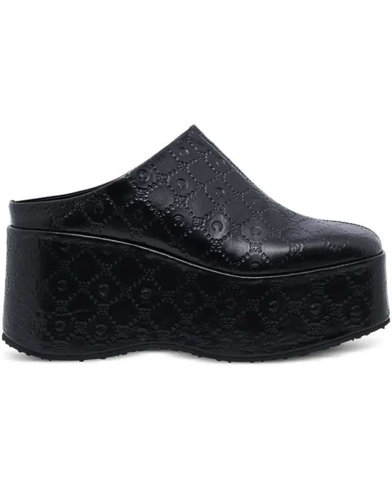 Marine Serre Mules mit Monagram-Prägung - Schwarz Schwarz
