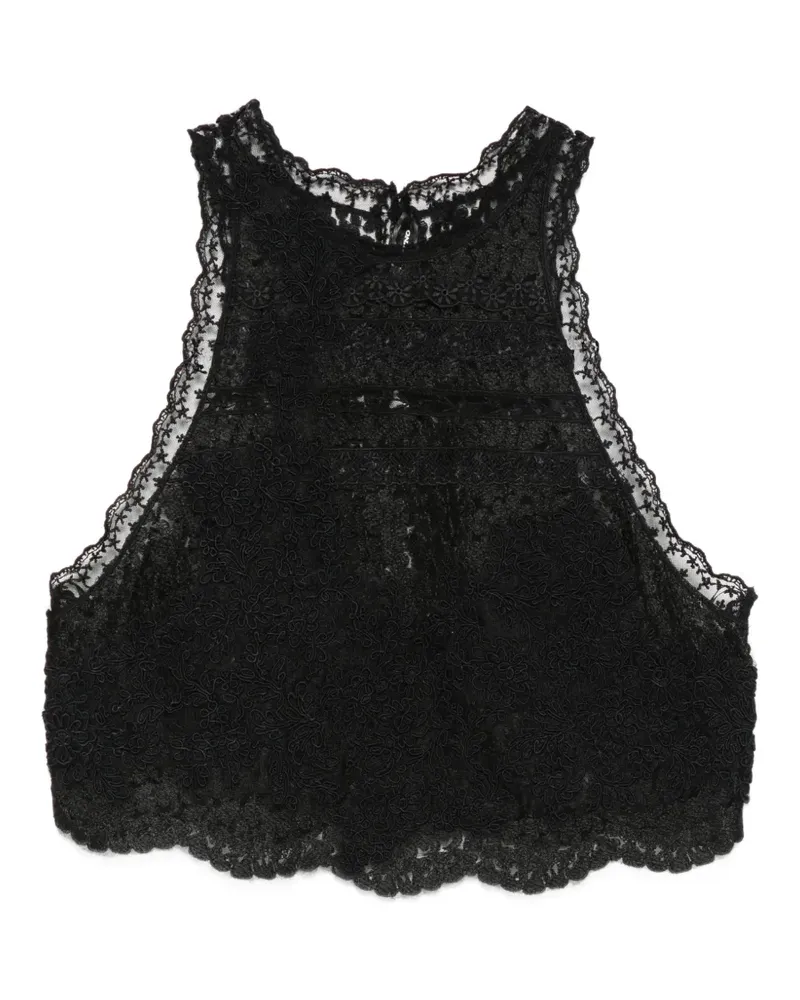 Ermanno Scervino Oberteil mit Stickerei - Schwarz Schwarz