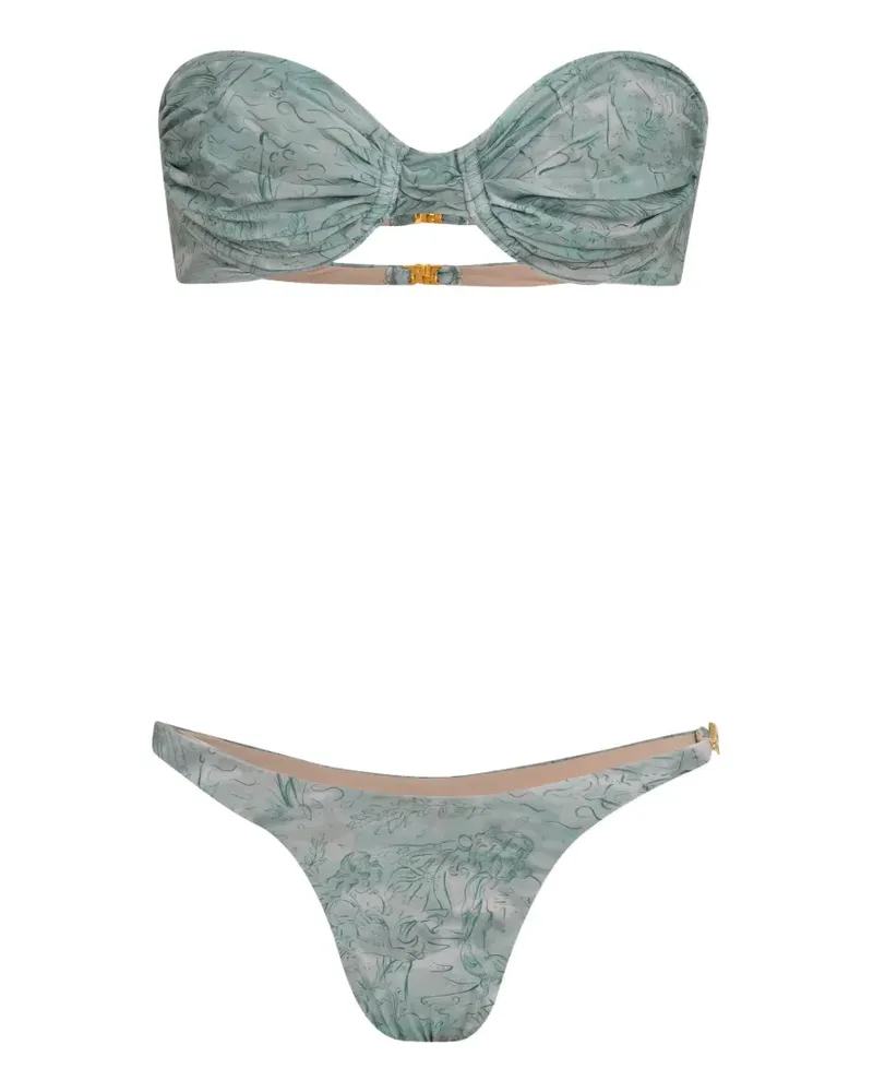 Amir Slama x Jade Picon Bikini mit Print - Blau Blau