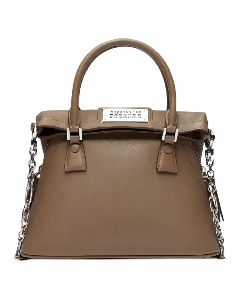 Maison Margiela Mini 5AC Schultertasche mit Kette - Braun Braun