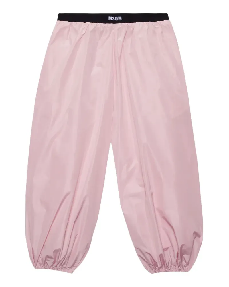 MSGM elastic-waistband balloon cropped trousers - Rosa Rosa
