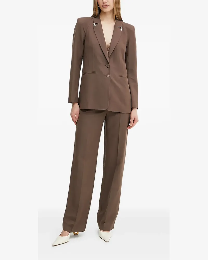 Patrizia Pepe Verzierter Blazer mit gepolsterten Schultern - Braun Braun