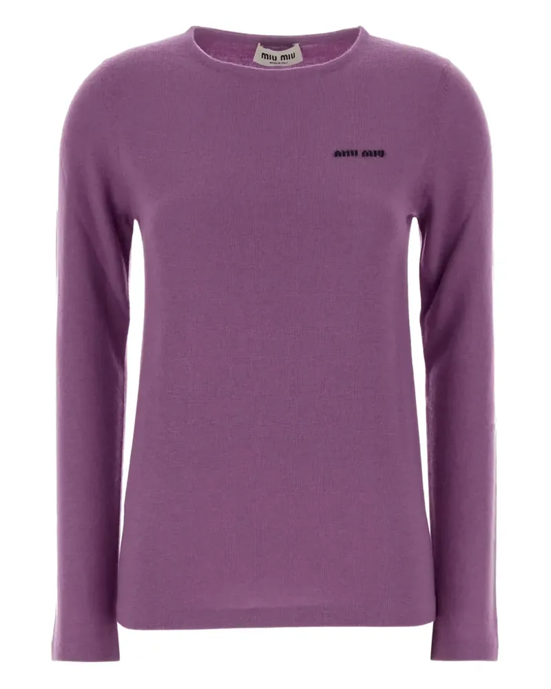 Miu Miu logo-detail sweater - Violett Violett