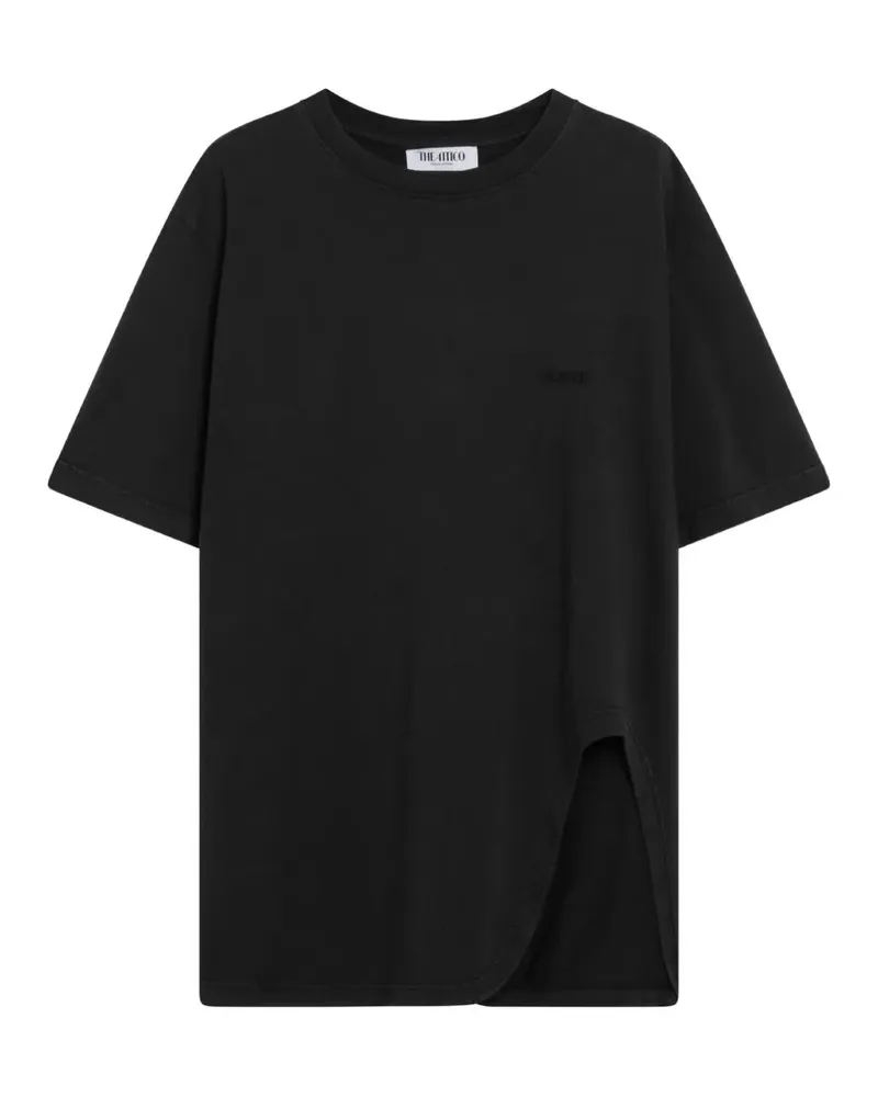 ATTICO crew-neck cotton T-shirt - Schwarz Schwarz
