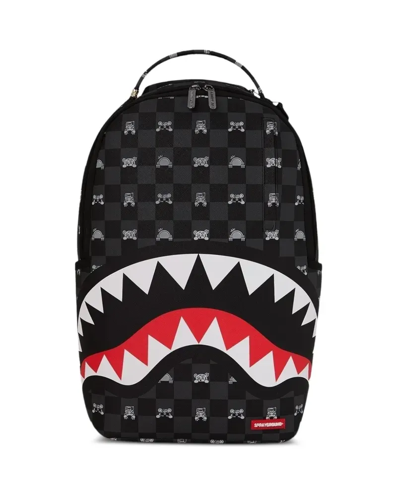 Sprayground Shark check-pattern backpack - Schwarz Schwarz