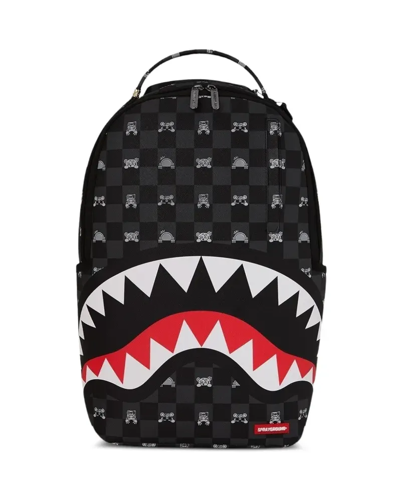 Sprayground Shark check-pattern backpack - Schwarz Schwarz