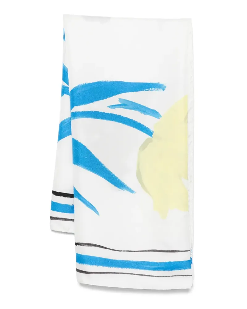 Marni floral striped scarf - Weiß Weiß