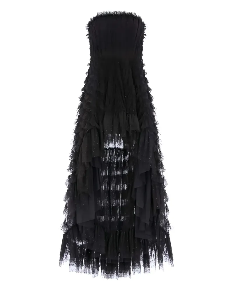 Needle & Thread Schulterfreies Kleid mit Rüschen - Schwarz Schwarz