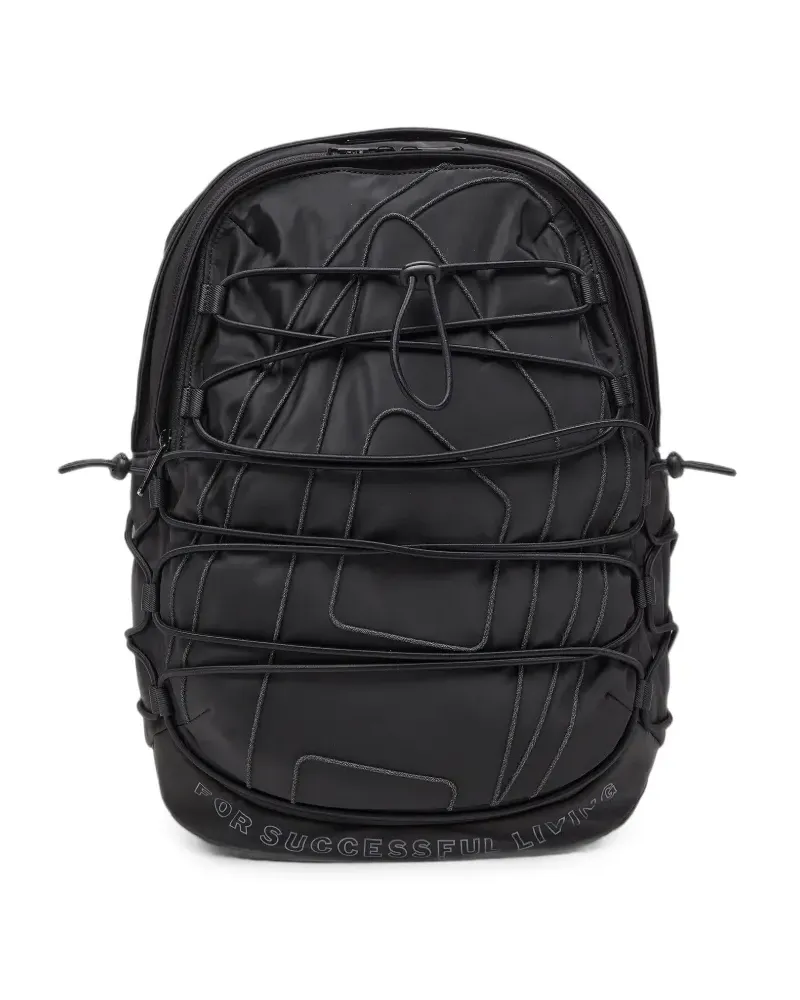 Diesel Tech-D Rucksack mit Bungee-Cord - Schwarz Schwarz