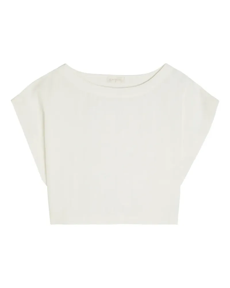 Suzie Kondi boat-neck crop top - Weiß Weiß