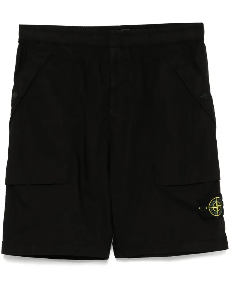 Stone Island Shorts mit Kompass-Patch - Schwarz Schwarz