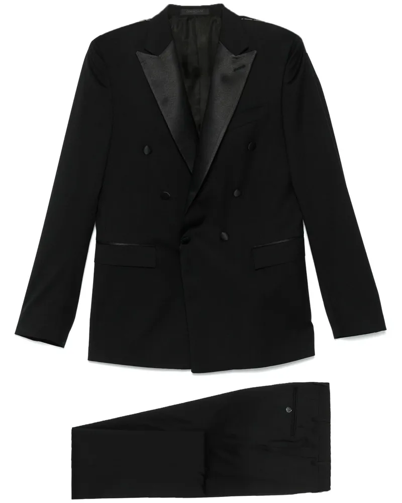 Corneliani Anzug mit Satinbesatz - Schwarz Schwarz